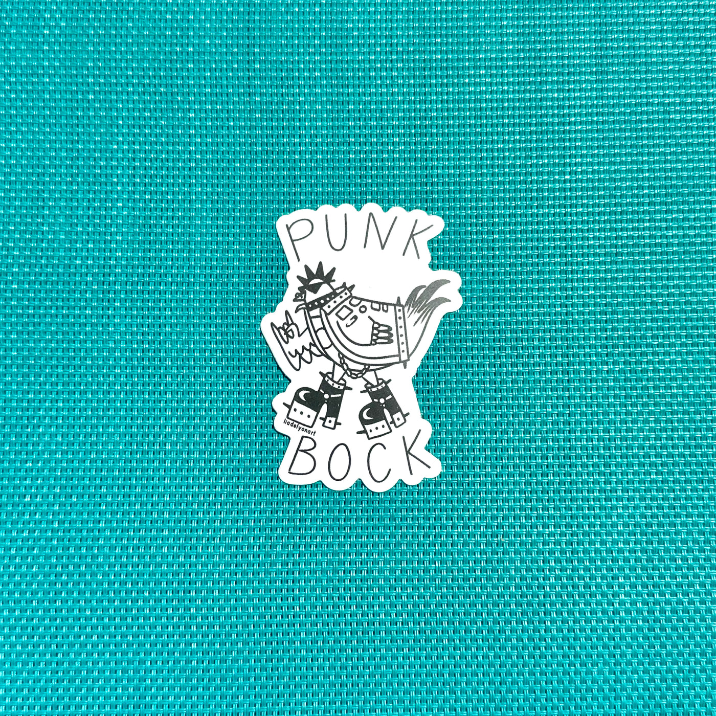 Punk Rock Chicken Vinyl Sticker, 2.1 x 3 in.