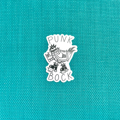 Punk Rock Chicken Vinyl Sticker, 2.1 x 3 in.