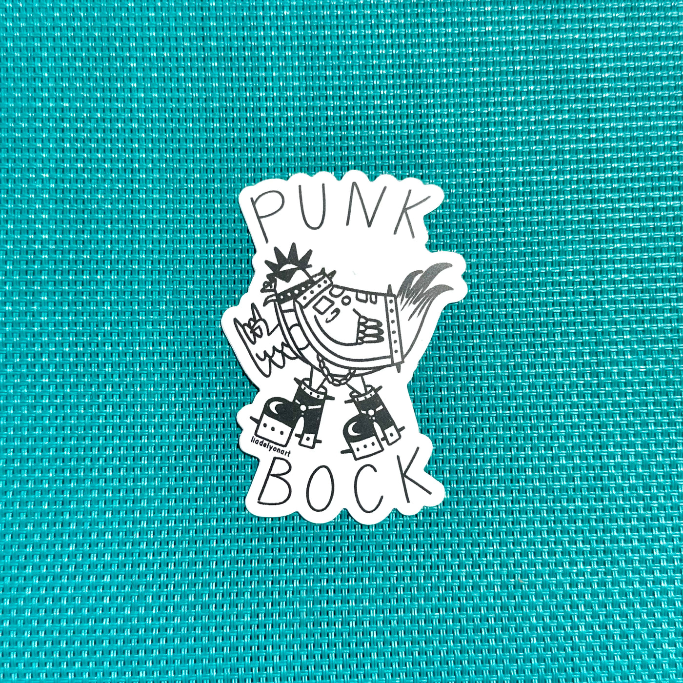 Punk Rock Chicken Vinyl Sticker, 2.1 x 3 in.