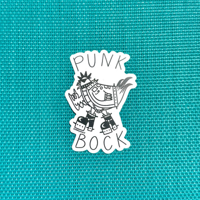 Punk Rock Chicken Vinyl Sticker, 2.1 x 3 in.