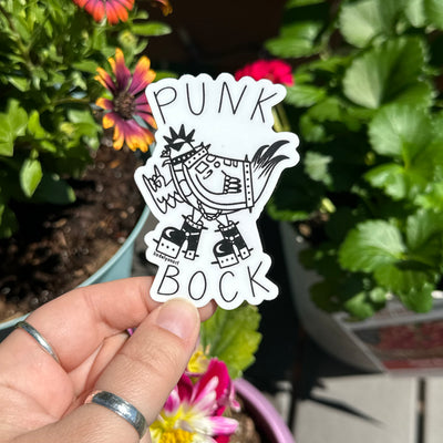 Punk Rock Chicken Vinyl Sticker, 2.1 x 3 in.
