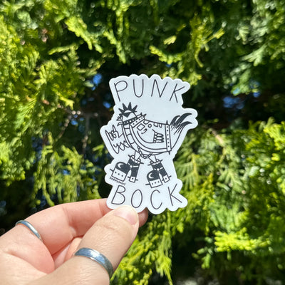 Punk Rock Chicken Vinyl Sticker, 2.1 x 3 in.