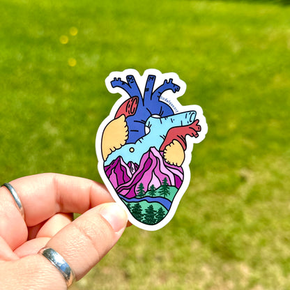 Mountain Heart Vinyl Sticker, 2x3 in.