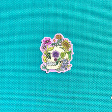 Load image into Gallery viewer, Flower Skull Vinyl Sticker, 3x2.5 in.
