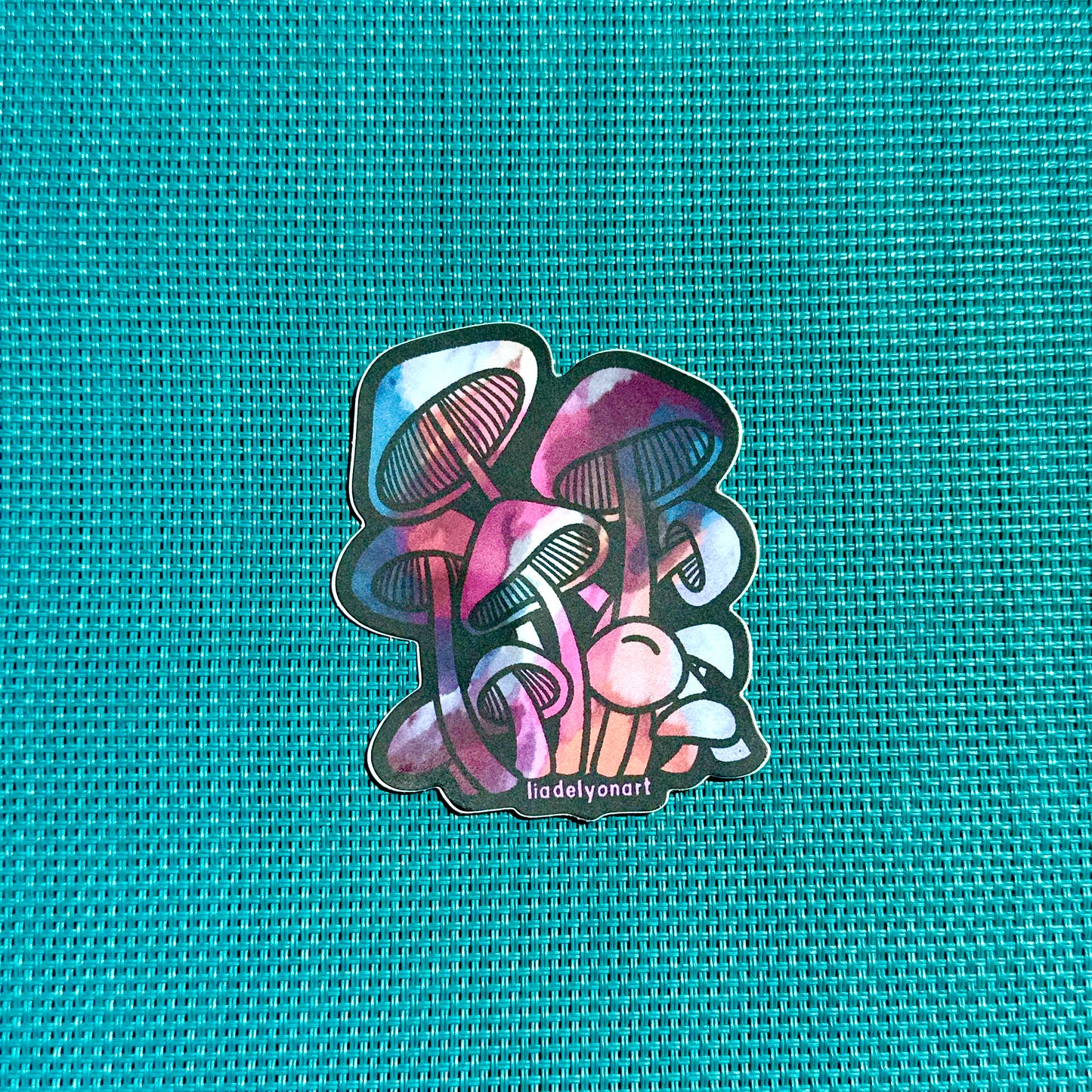 Watercolor Mushroom Vinyl Sticker, 3x2.5 in.