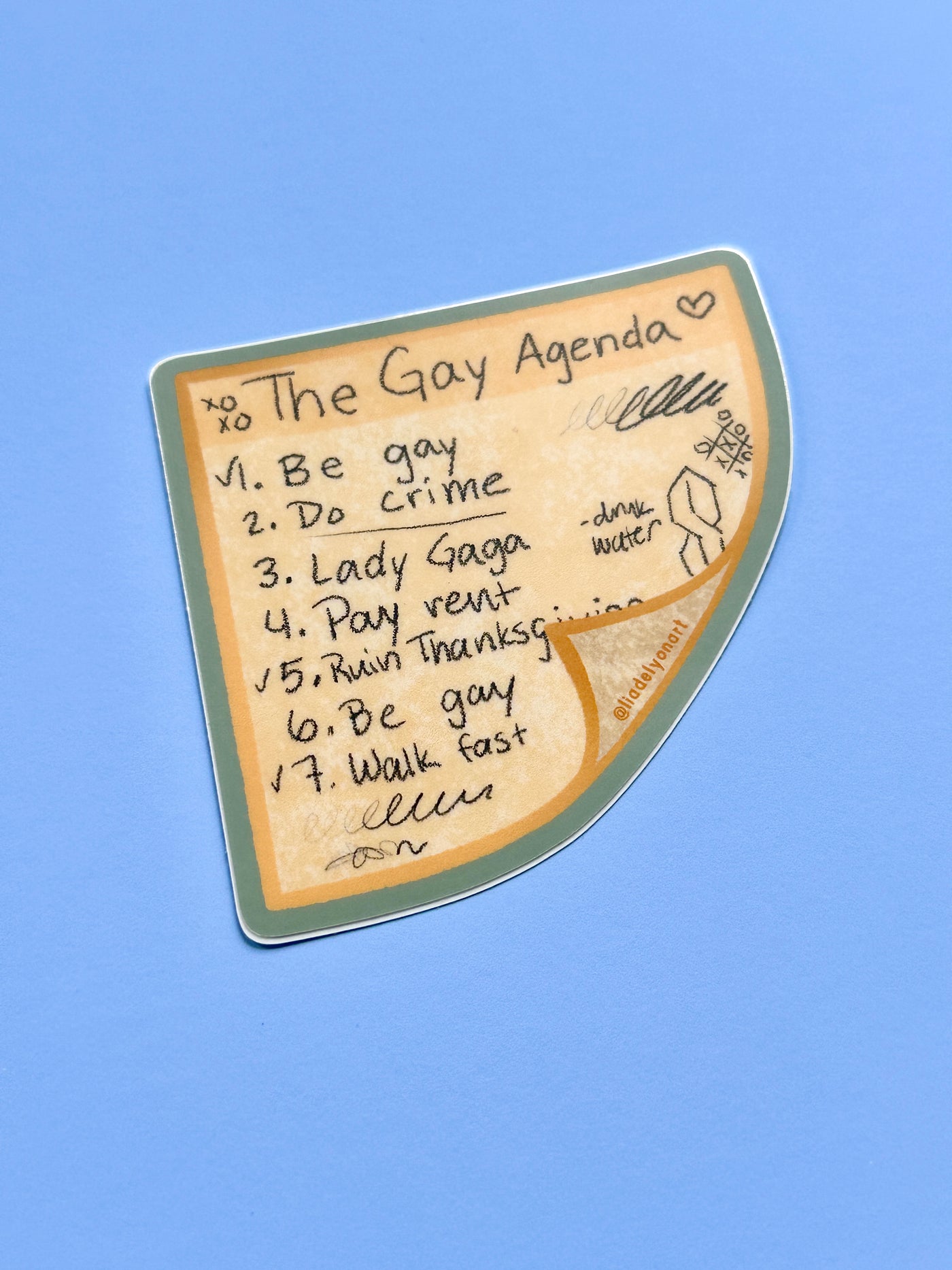Gay Agenda Vinyl Sticker, 3 x 3 in.