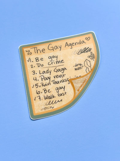 Gay Agenda Vinyl Sticker, 3 x 3 in.