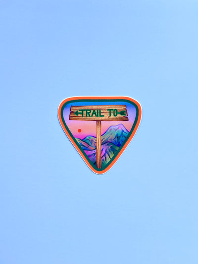 Hiking Mountains Vinyl Sticker, 3 x 2.8 in.