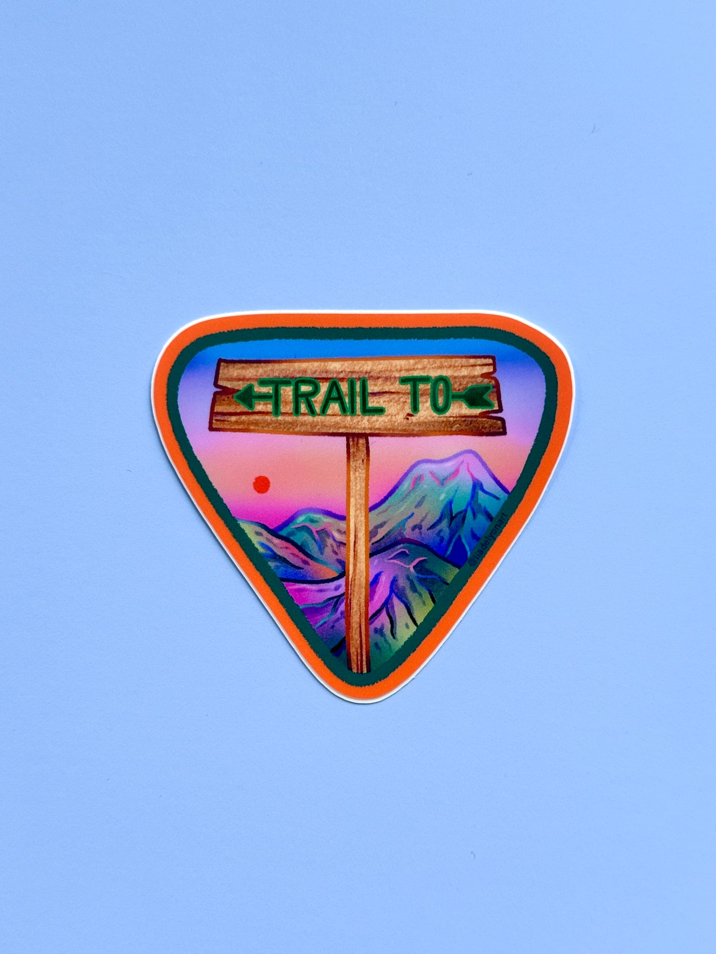 Hiking Mountains Vinyl Sticker, 3 x 2.8 in.