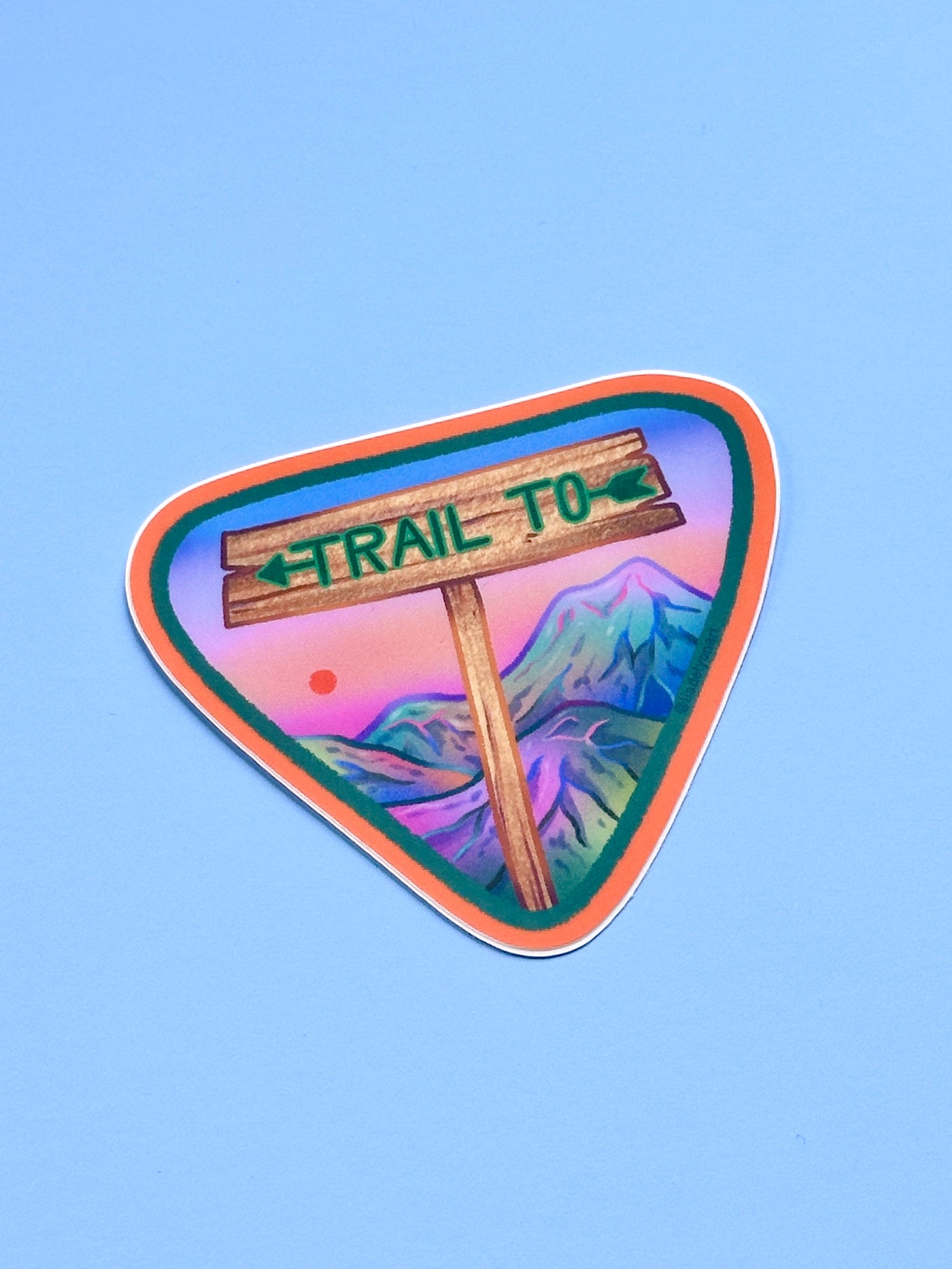 Hiking Mountains Vinyl Sticker, 3 x 2.8 in.