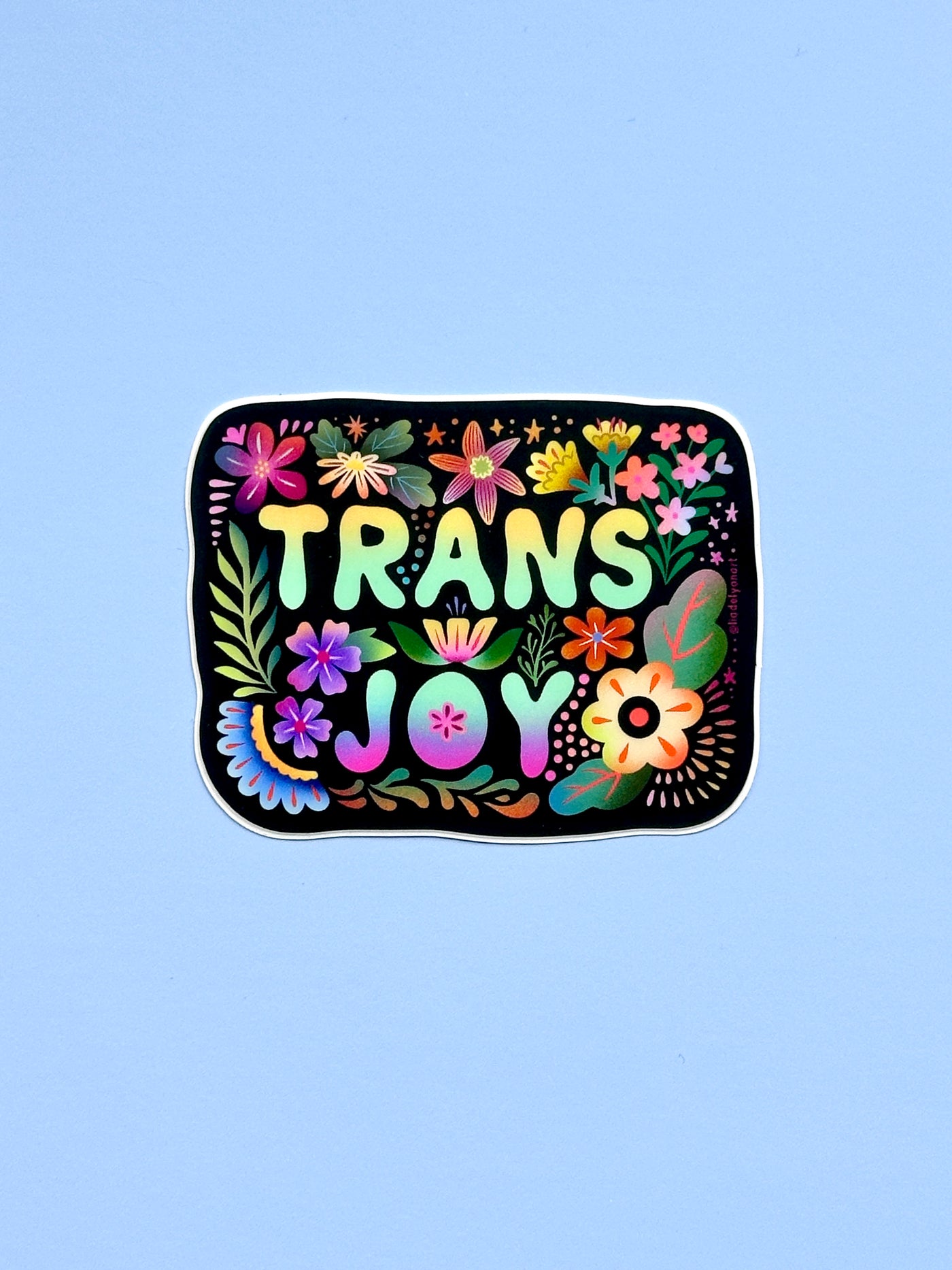 Trans Joy Vinyl Sticker, 3 x 2.5 in.