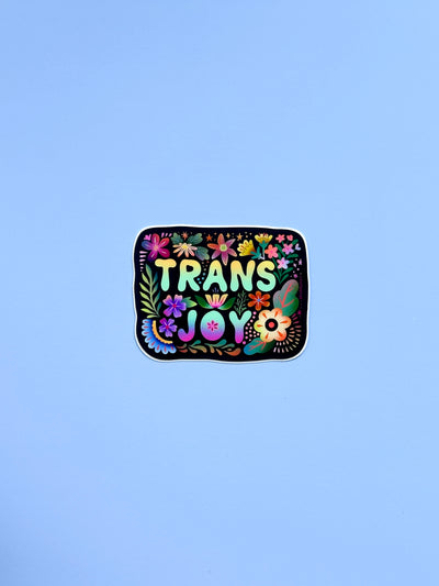 Trans Joy Vinyl Sticker, 3 x 2.5 in.