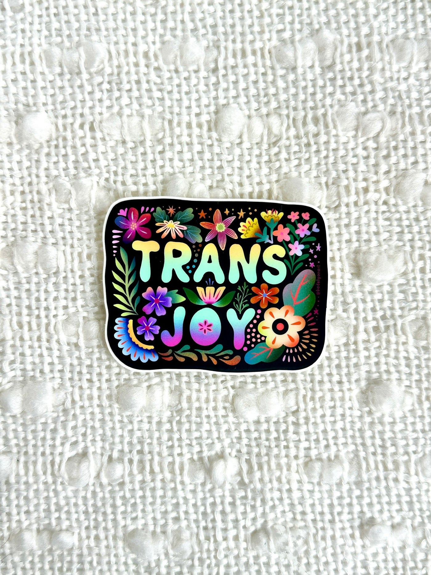 Trans Joy Vinyl Sticker, 3 x 2.5 in.