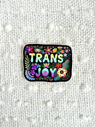 Trans Joy Vinyl Sticker, 3 x 2.5 in.
