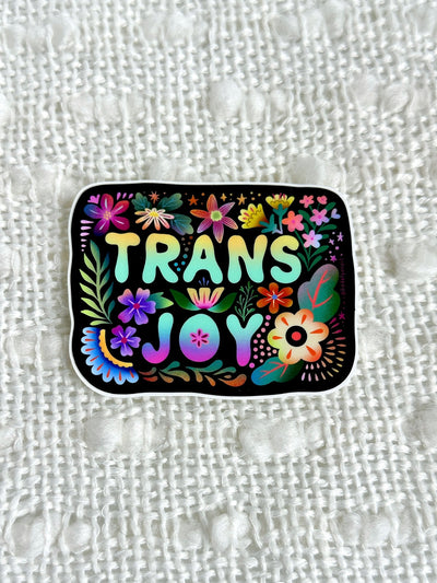 Trans Joy Vinyl Sticker, 3 x 2.5 in.