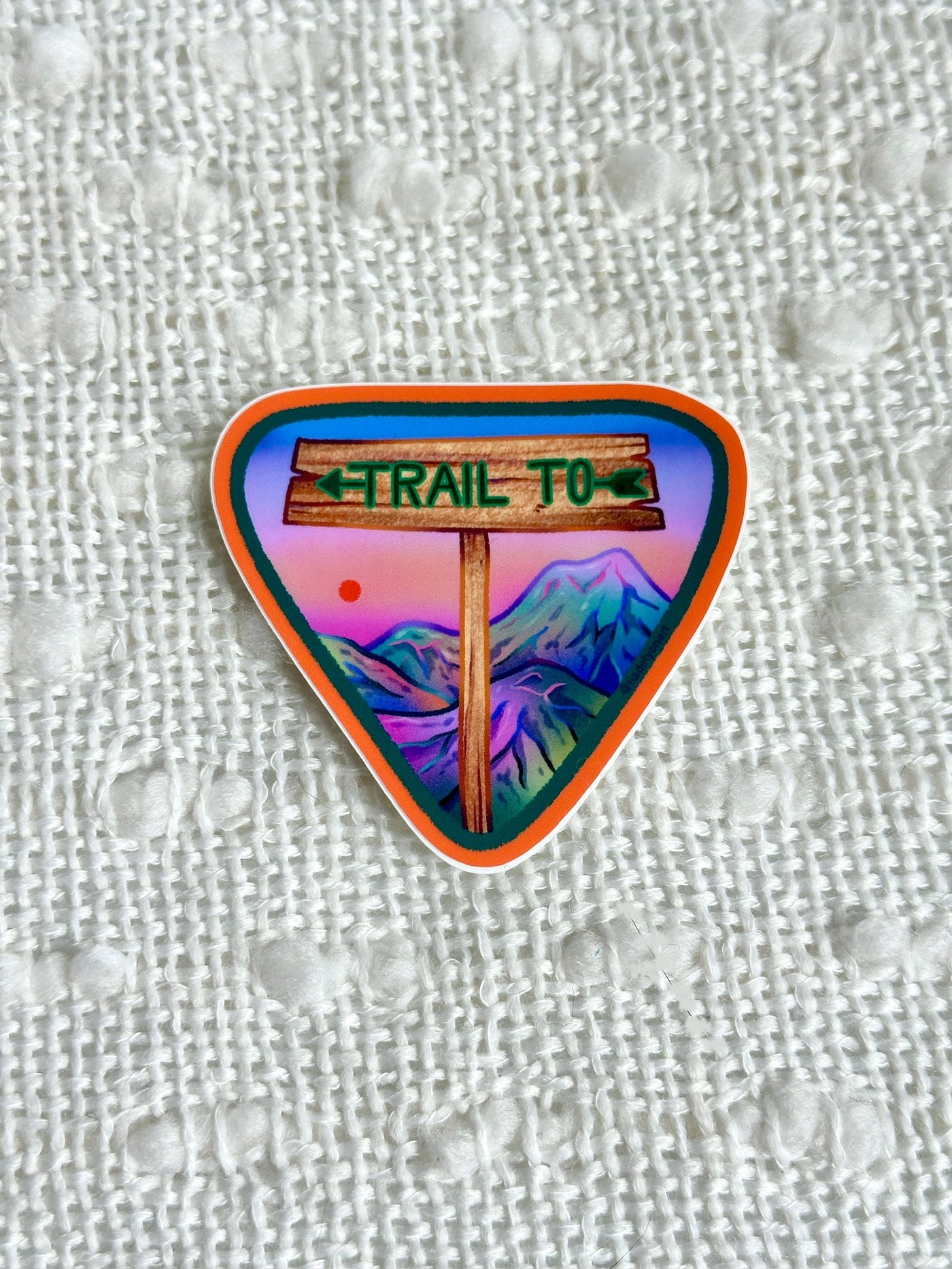 Hiking Mountains Vinyl Sticker, 3 x 2.8 in.