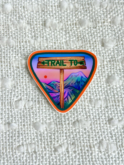 Hiking Mountains Vinyl Sticker, 3 x 2.8 in.