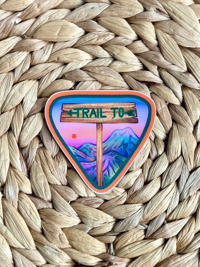 Hiking Mountains Vinyl Sticker, 3 x 2.8 in.