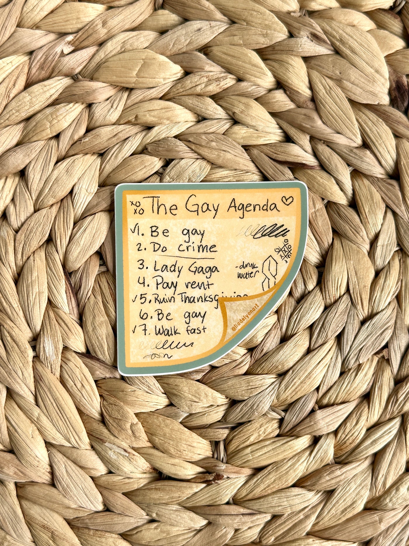Gay Agenda Vinyl Sticker, 3 x 3 in.