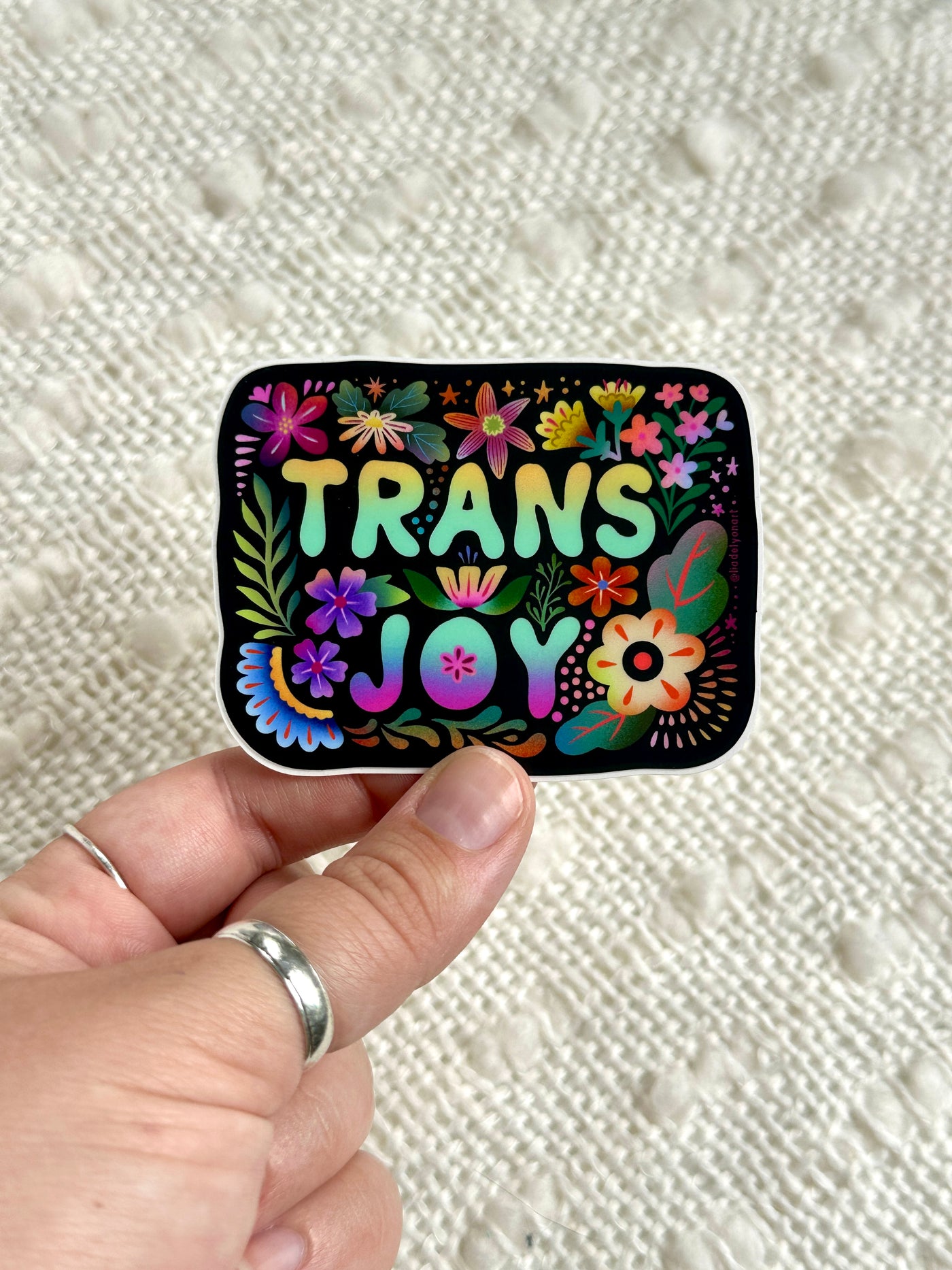 Trans Joy Vinyl Sticker, 3 x 2.5 in.
