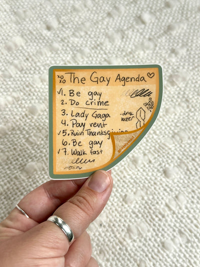 Gay Agenda Vinyl Sticker, 3 x 3 in.