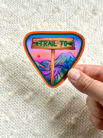 Hiking Mountains Vinyl Sticker, 3 x 2.8 in.