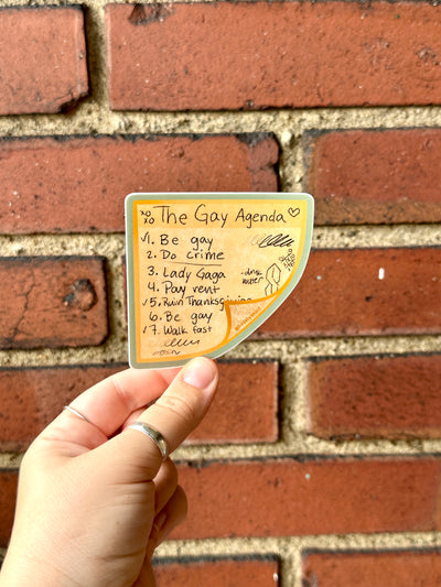 Gay Agenda Vinyl Sticker, 3 x 3 in.