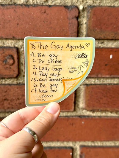 Gay Agenda Vinyl Sticker, 3 x 3 in.