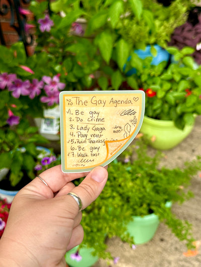 Gay Agenda Vinyl Sticker, 3 x 3 in.