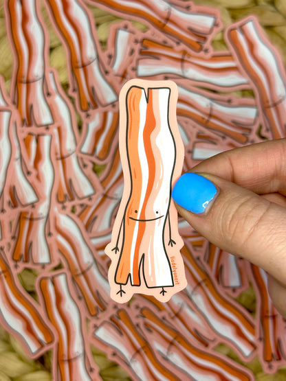 Smiling Bacon Vinyl Stiker, 3x1.1