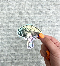 Load image into Gallery viewer, Amanita Mushroom Holographic Vinyl Sticker, 3x2.91 in.
