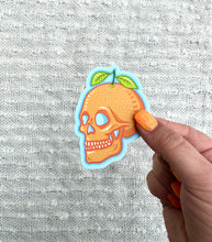 Load image into Gallery viewer, Orange Skull Vinyl Sticker, 2.4x3 in.
