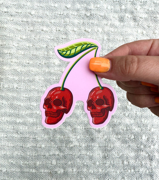 Spooky Cherries Vinyl Sticker, 2.5x3in.