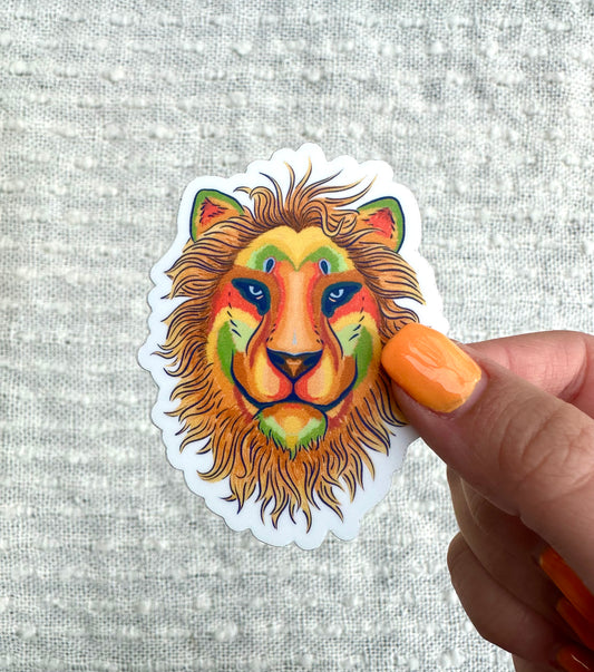 Reggae Lion Vinyl Sticker, 2.3x3 in.