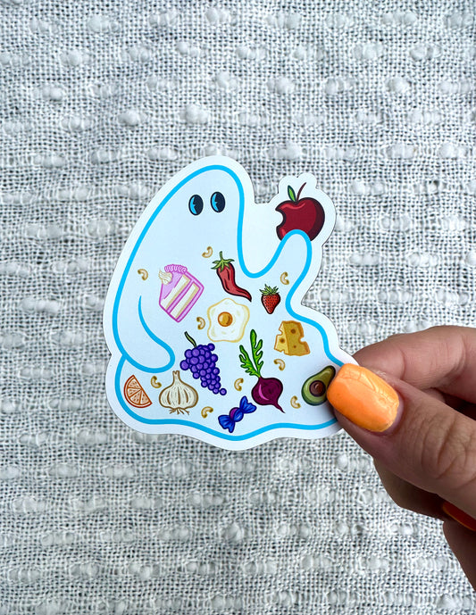 Munchie Ghost Vinyl Sticker, 2.7x3 in.