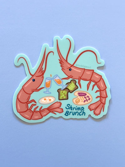 Shrimp Brunch Vinyl Sticker, 3x3 in.