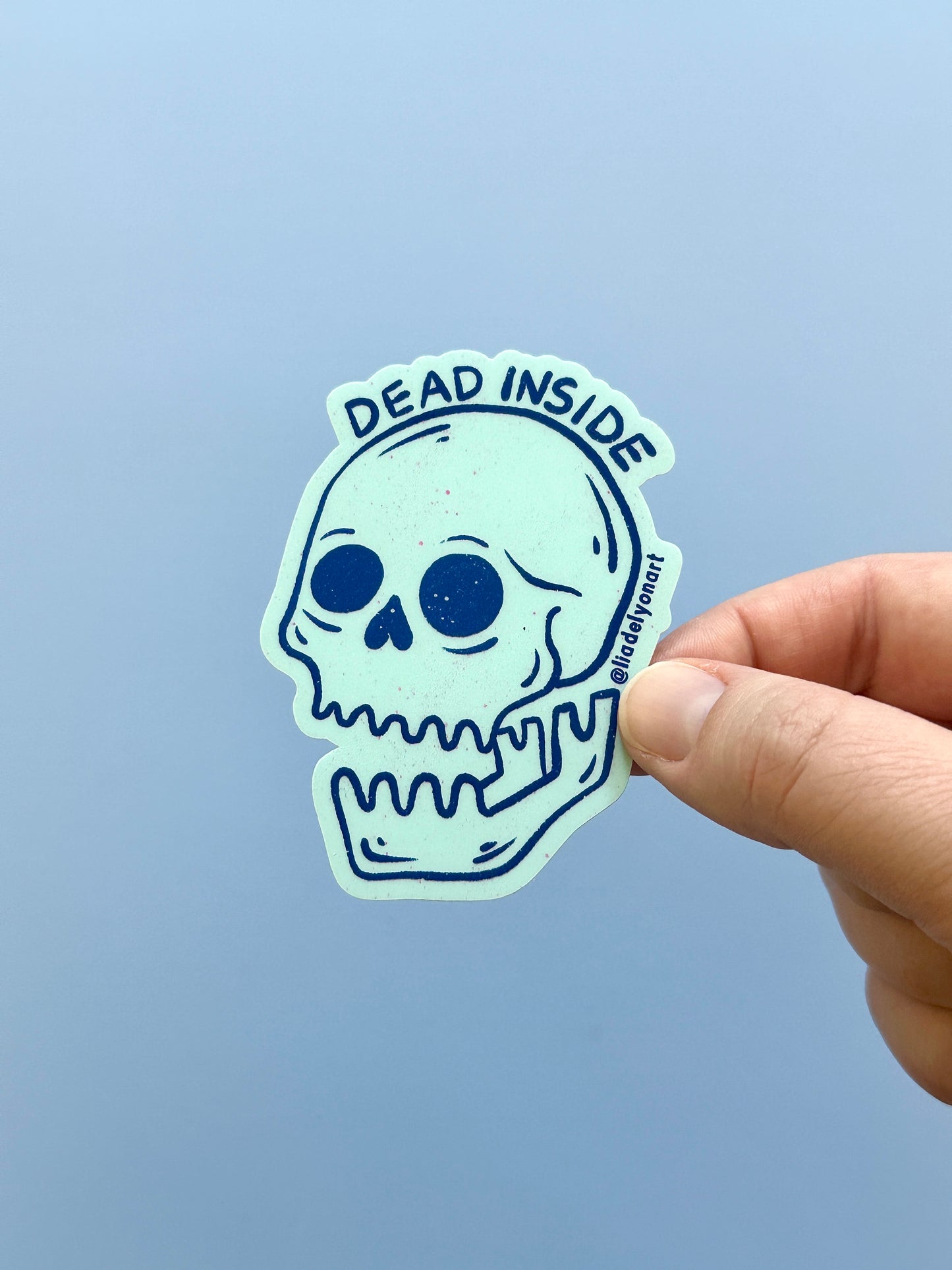 Dead Inside Vinyl Sticker, 3 x3 in.
