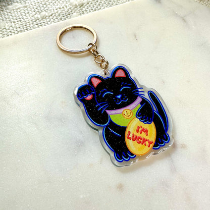 Lucky Cat (Maneki Neko) Acrylic Keychain