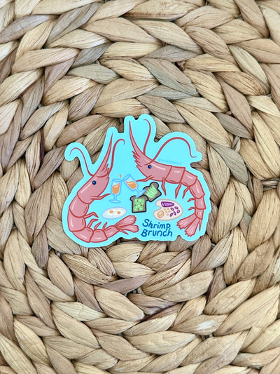 Shrimp Brunch Vinyl Sticker, 3x3 in.