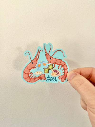 Shrimp Brunch Vinyl Sticker, 3x3 in.