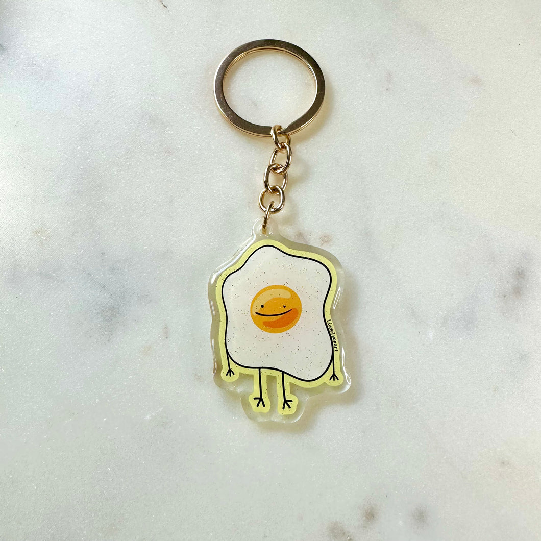 Smiling Egg Acrylic Keychain