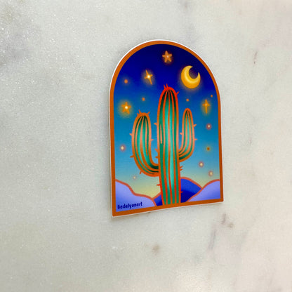 Cactus Arch Vinyl Sticker, 3x 2.3 in