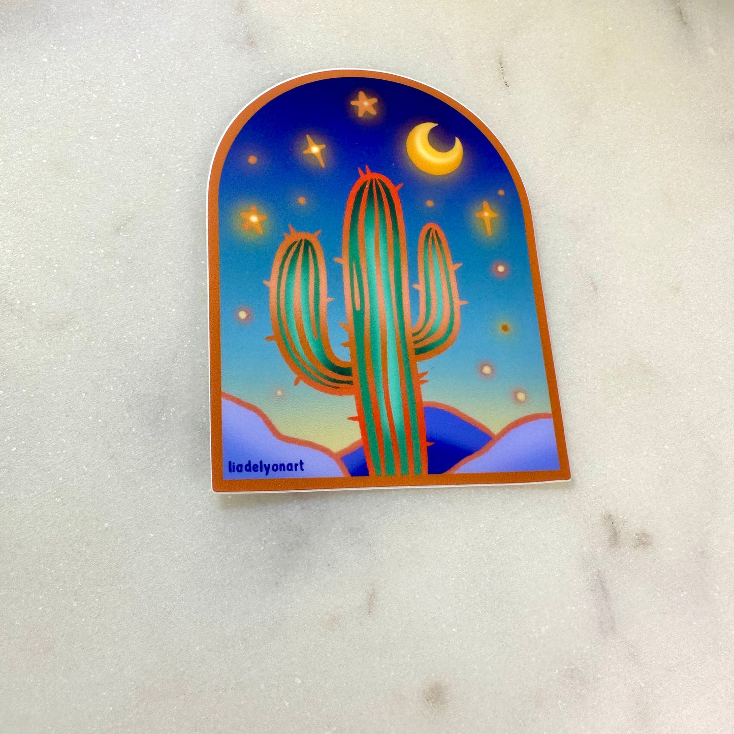 Cactus Arch Vinyl Sticker, 3x 2.3 in