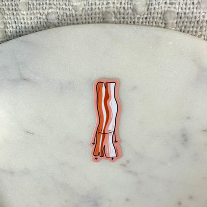 Smiling Bacon Vinyl Stiker, 3x1.1