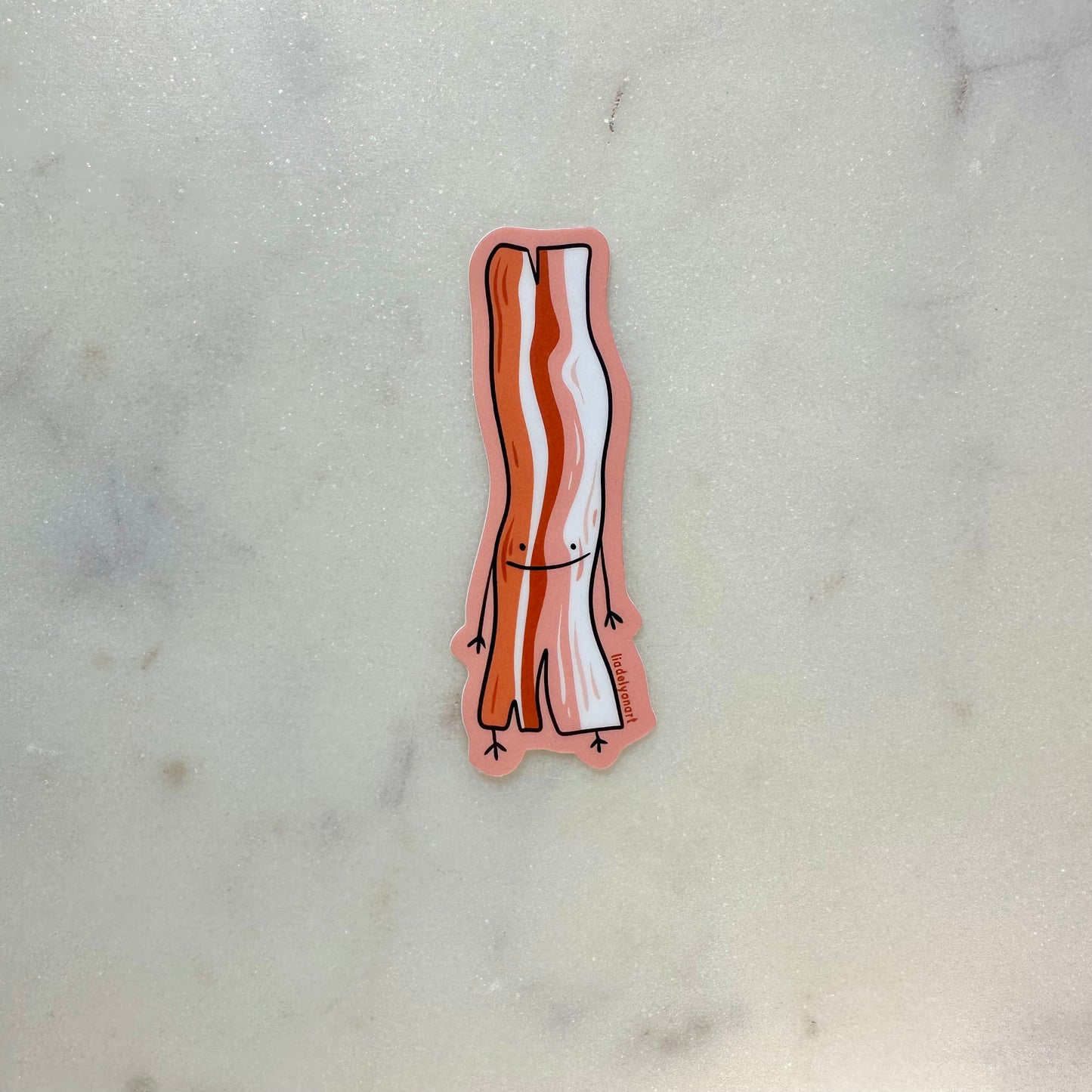 Smiling Bacon Vinyl Stiker, 3x1.1