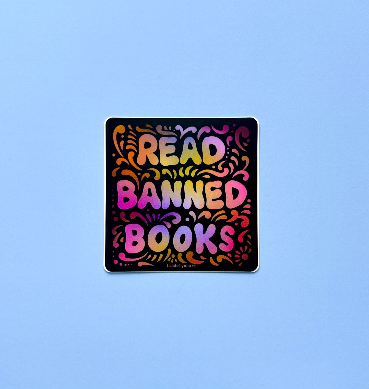 Read Banned Books Vinyl Sticker, 3x3in.