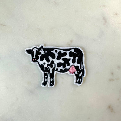 Abstract Cow Embroidered Iron on Patch