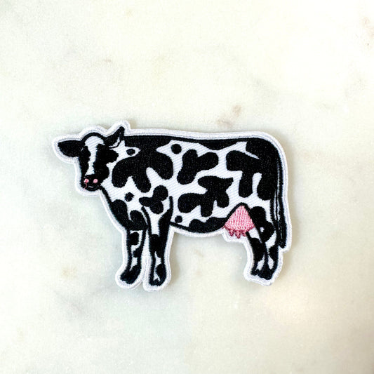Abstract Cow Embroidered Iron on Patch