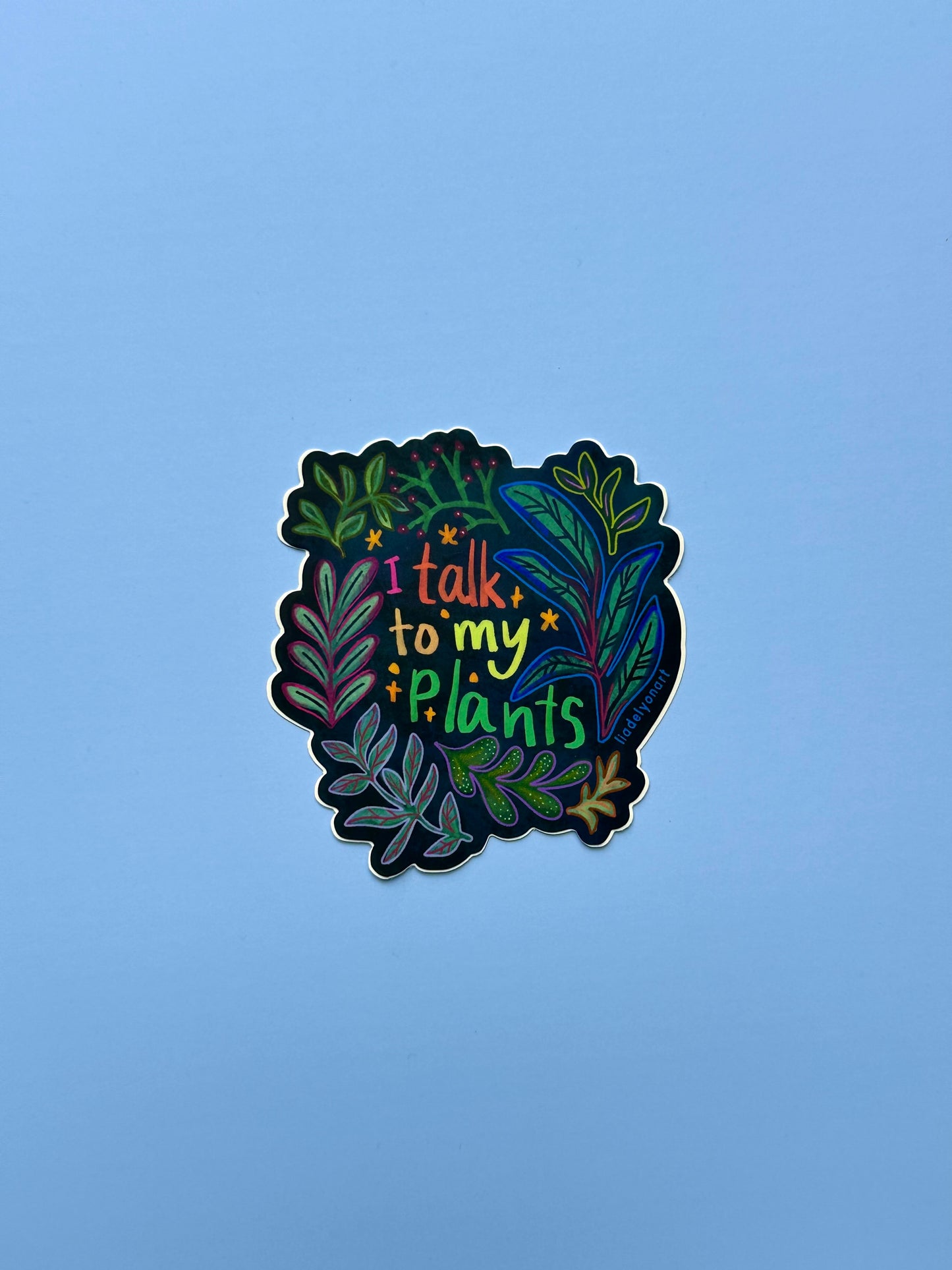 I talk to my Plants Vinyl Sticker, 3x2.7 in.