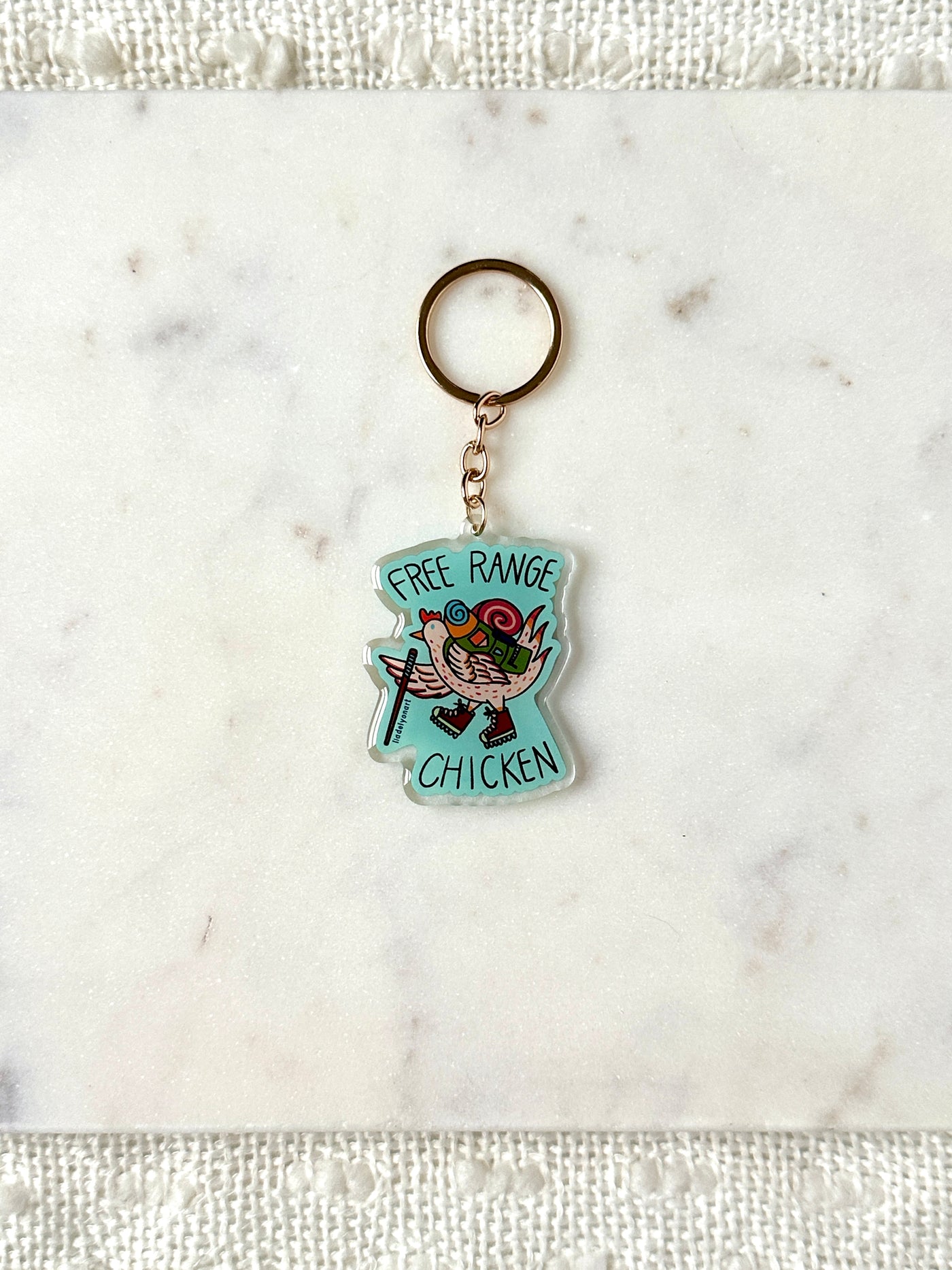 Free Range Chicken Acrylic Keychain